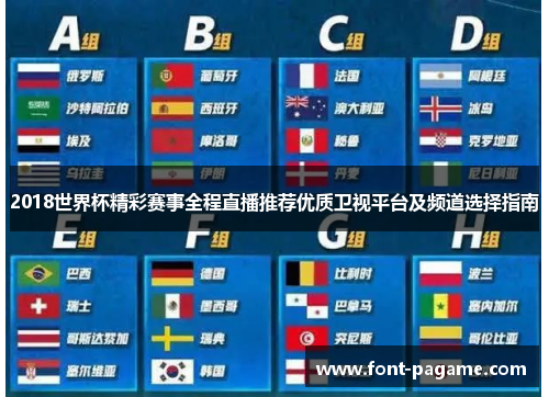 2018世界杯精彩赛事全程直播推荐优质卫视平台及频道选择指南