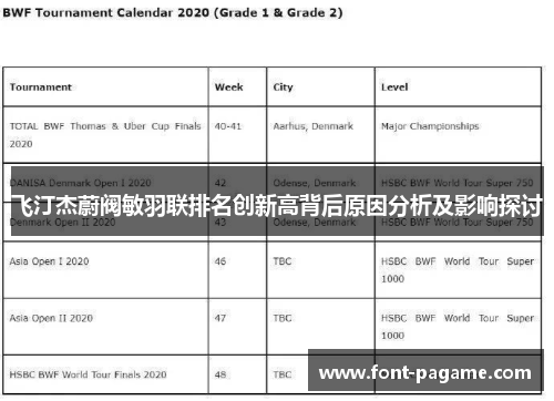 飞汀杰蔚阀敏羽联排名创新高背后原因分析及影响探讨