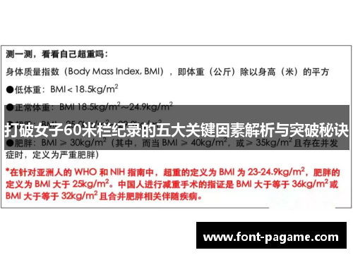 打破女子60米栏纪录的五大关键因素解析与突破秘诀
